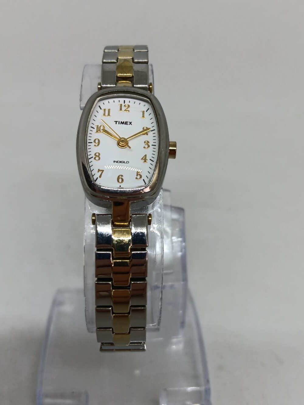 Timex T2M474 Women's 18mm x 24 mm Two Tone Flex Band Indiglo Watch NEW BATT - Picture 3 of 11